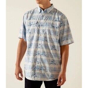 Ariat Men's VentTEK Performance Shirt Outbound Classic Fit Sz XL Blue Outdoors